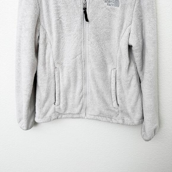 [The North Face] Light Gray Fuzzy Fleece Full Zip Osito Jacket Size Medium M - Picture 6 of 10